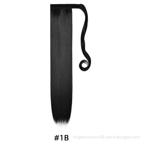 Long Straight Clip In Hair Tail False Hair Ponytail Hairpiece wrap around ponytail hair extension ponytail